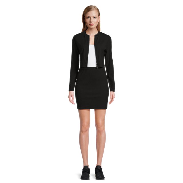 No Boundaries Juniors Double Zip Top and Skirt Set, 2Piece, Sizes XSXXXL