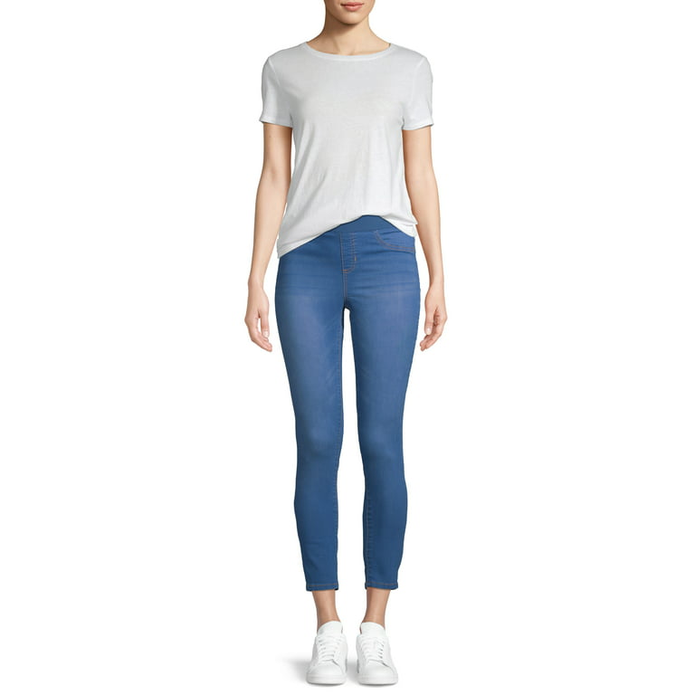 No Boundaries Juniors' Essential Pull-On Knit Woven Jeggings 