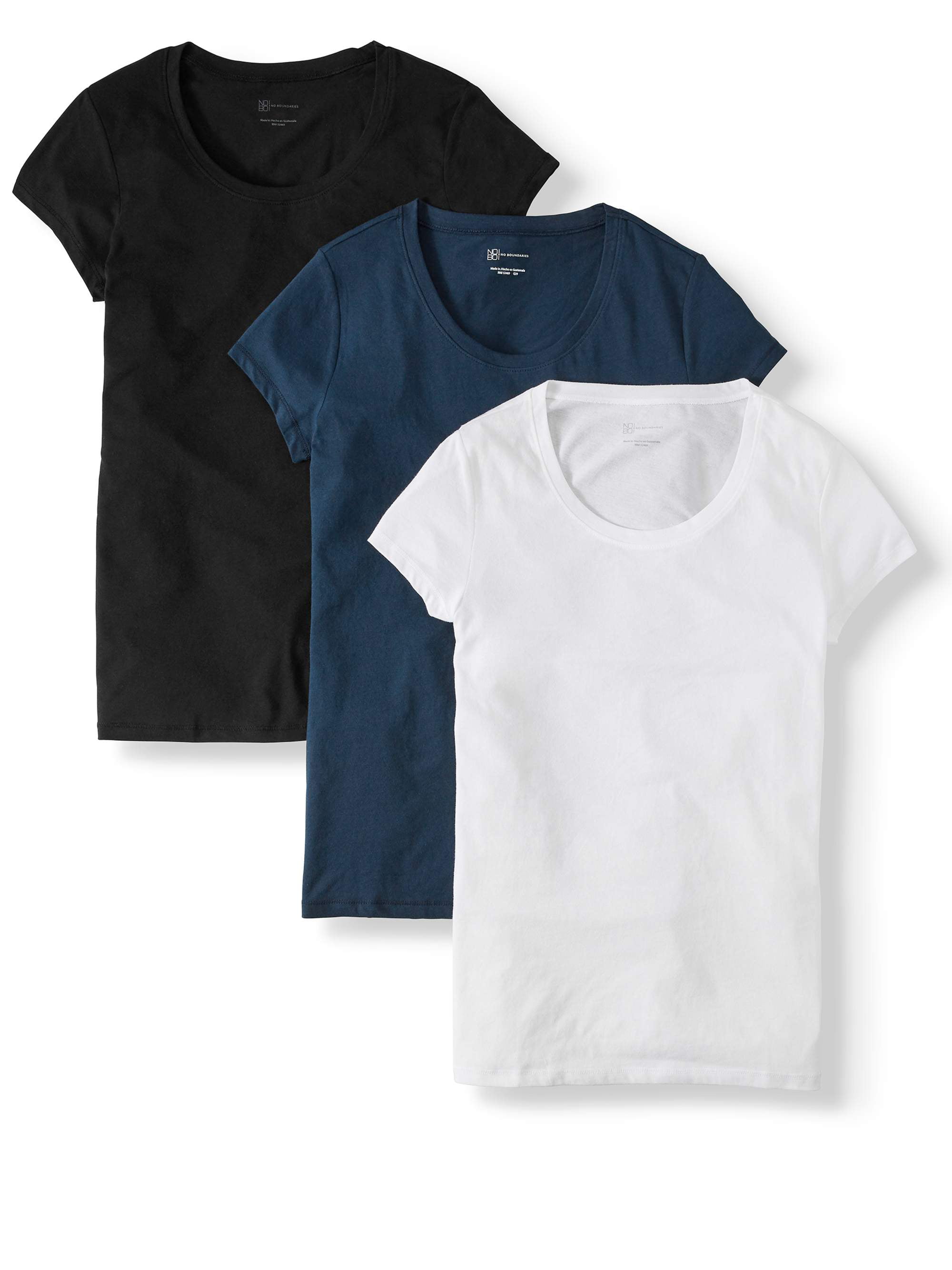 No Boundaries Juniors' Everyday Short Sleeve T-Shirt 3 Pack 