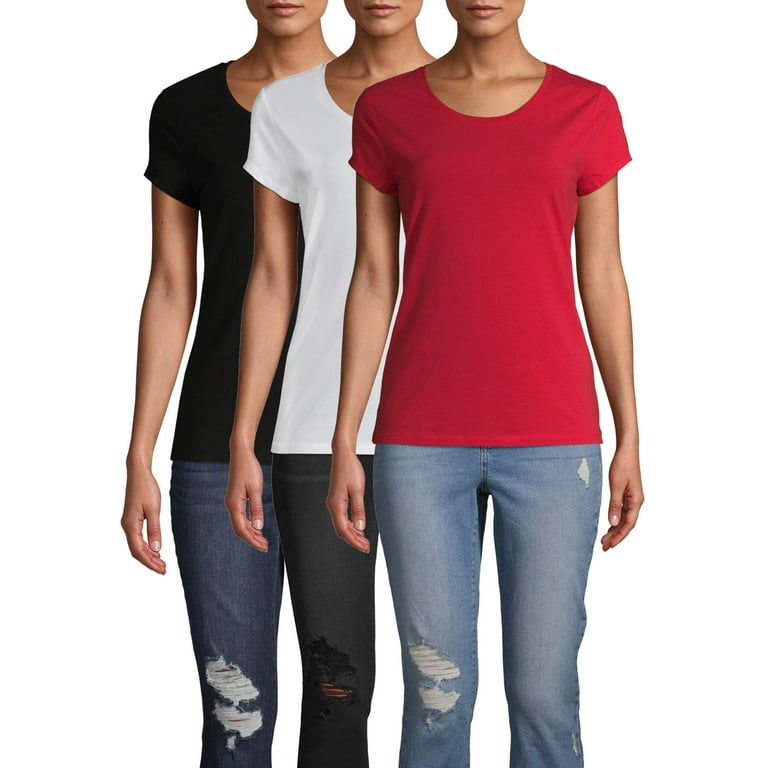 No Boundaries Juniors' Everyday Short Sleeve T-Shirt 3-Pack
