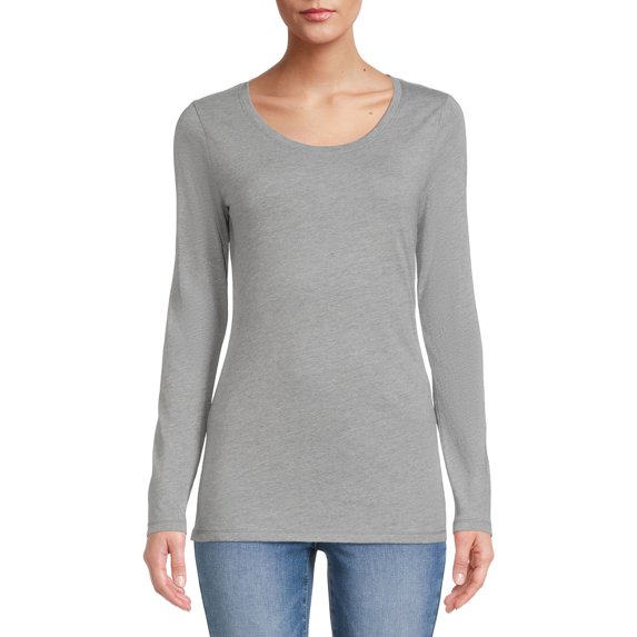 No Boundaries Juniors' Everyday T-Shirt with Long Sleeves