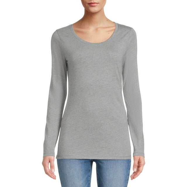 No Boundaries Juniors' Everyday T-Shirt with Long Sleeves