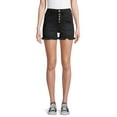 thumbnail image 1 of No Boundaries Juniors' Exposed Button Chop Pocket Mid-Rise Shorts, 1 of 6