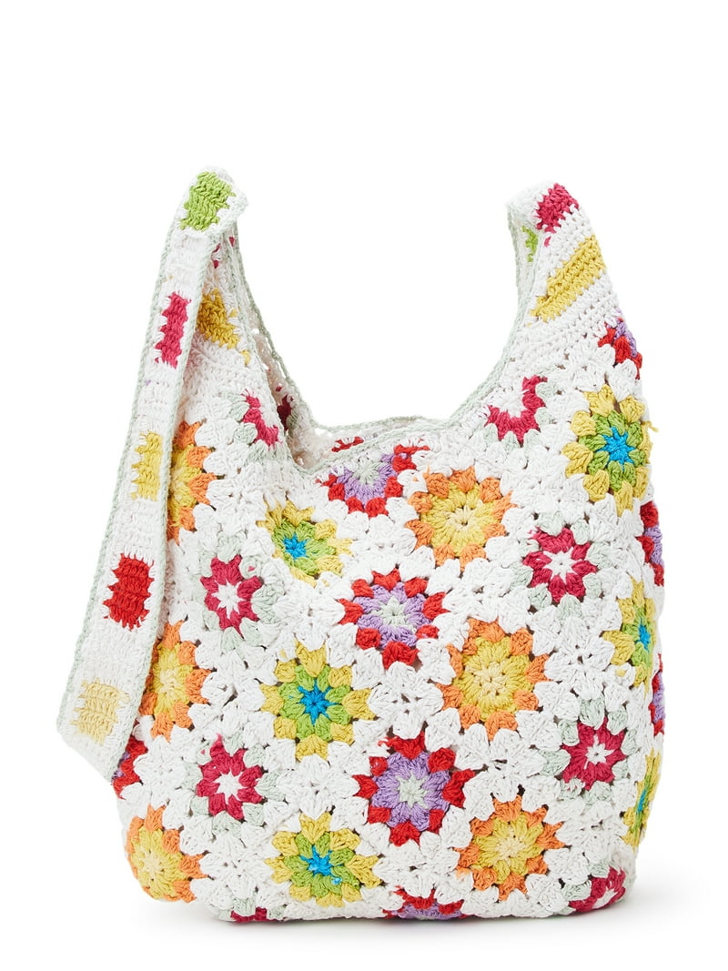 No Boundaries Juniors Festival Crochet Hobo Bag, Multi - Walmart.com