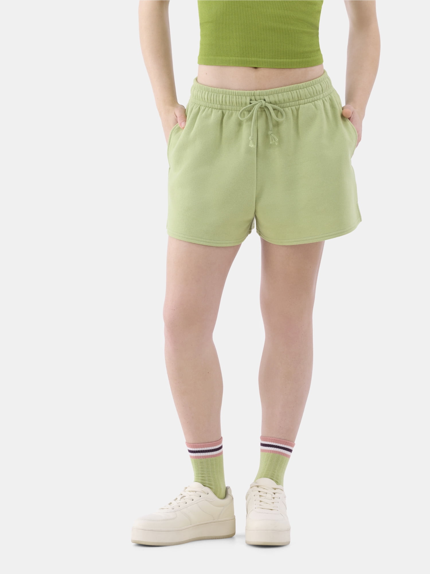 No Boundaries Women's Fleece Sweat Shorts, 3” Inseam, Comfy, Relaxed Fit,  Pull-On - Walmart.com