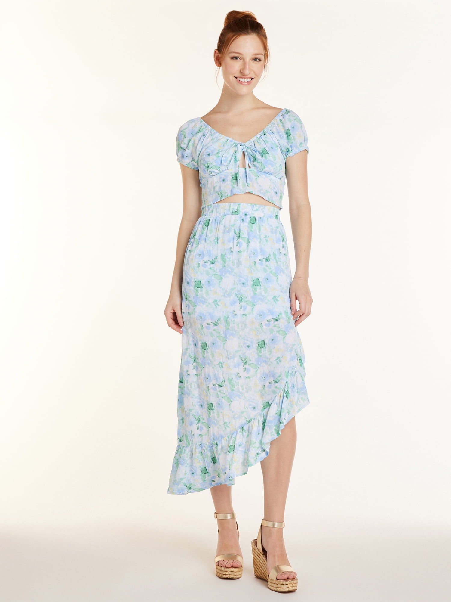Button Down Midi Linen Skirt 5689