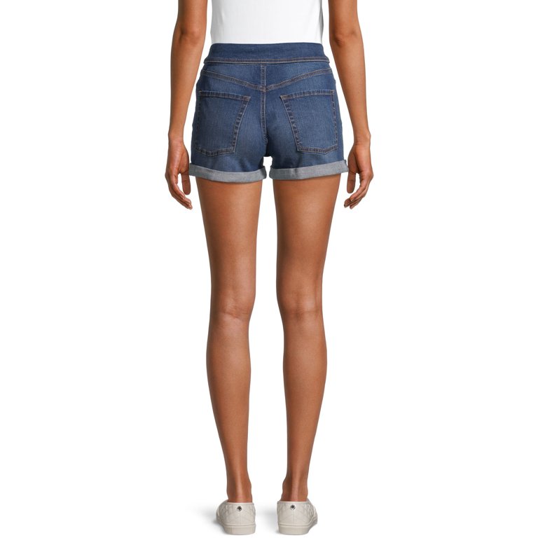No Boundaries Juniors' Fold Over Waist Shorts - Stretchy
