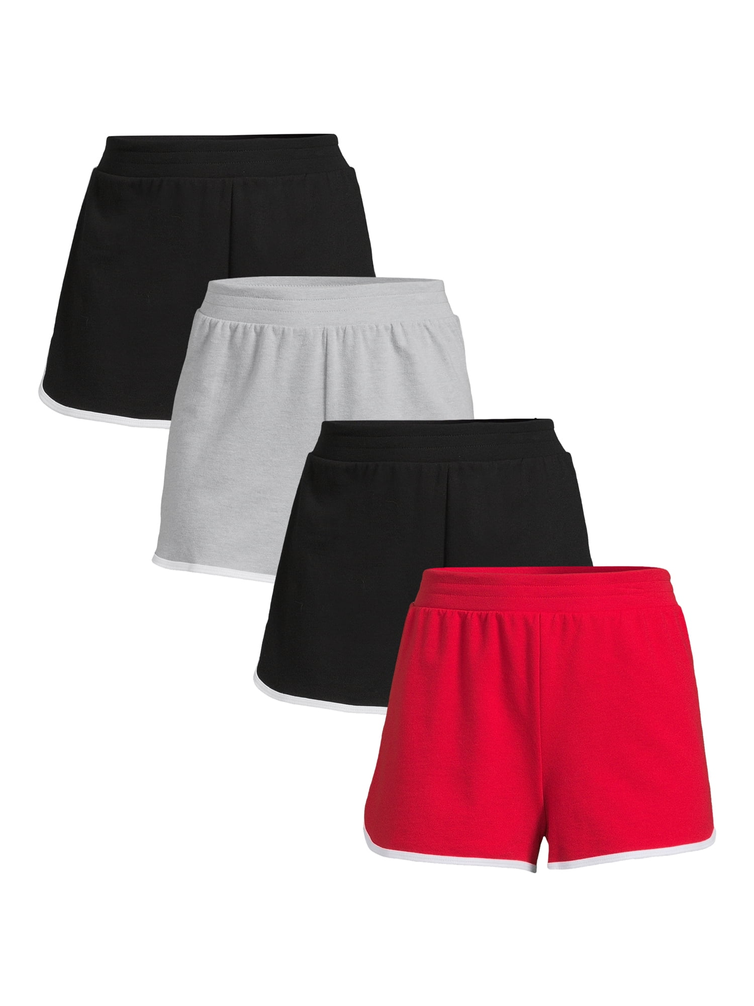 No Boundaries Juniors French Terry Cloth Shorts, 4-Pack, Sizes XS-XXL 