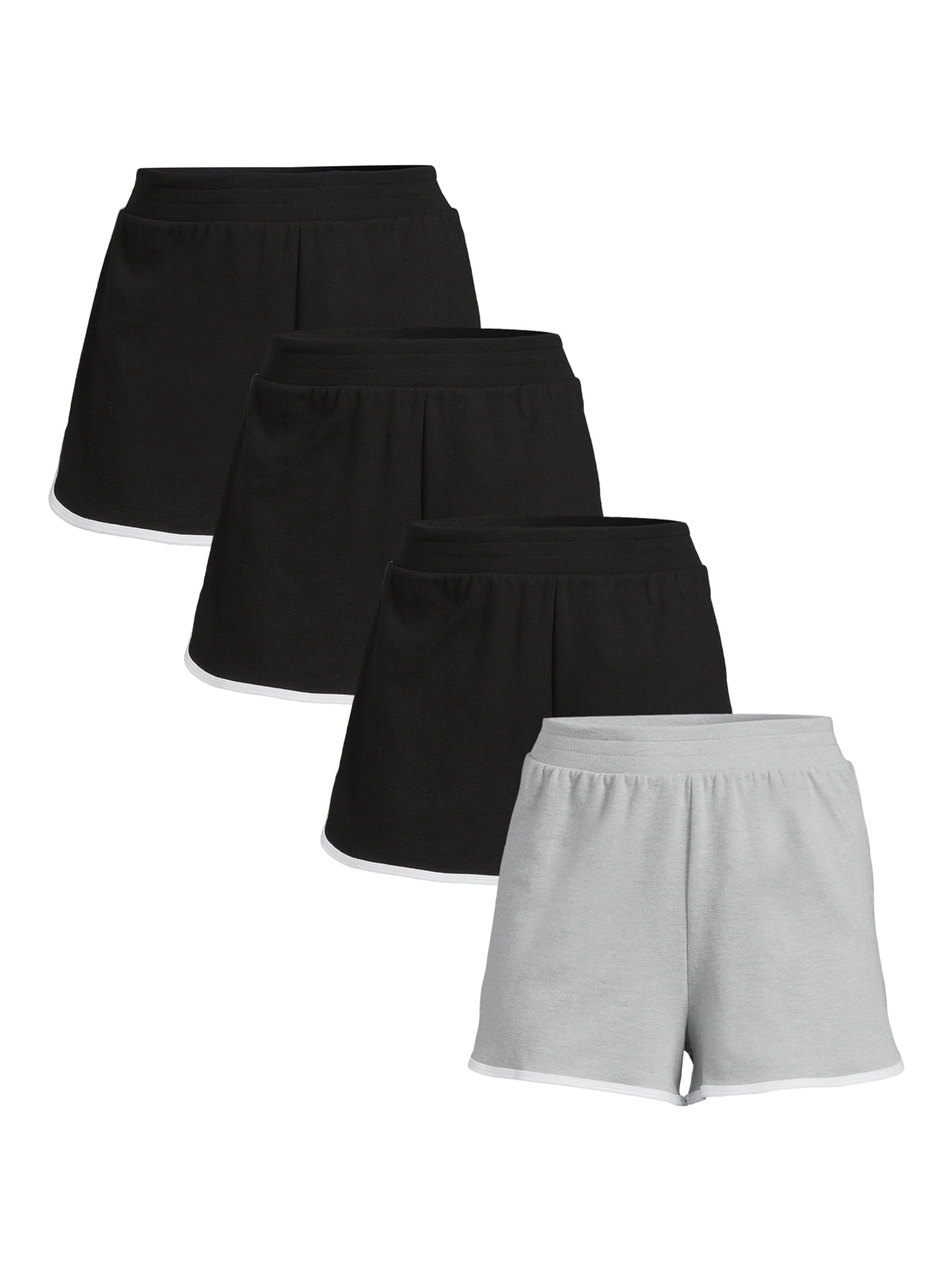 No Boundaries Juniors French Terry Cloth Shorts, 4Pack, Sizes XSXXL