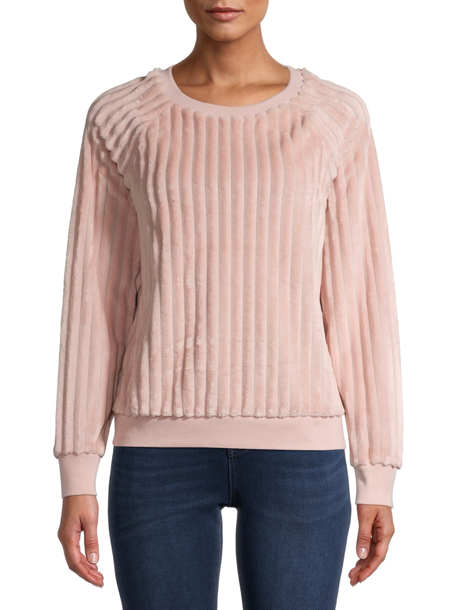 No Boundaries Juniors Fuzzy Rib Knit Pullover Walmart