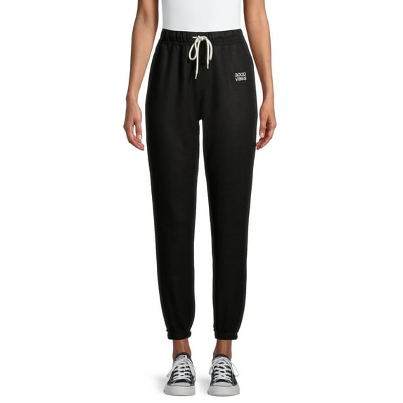 No Boundaries Juniors' Good Vibes Brushed Fleece Joggers