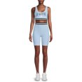 thumbnail image 1 of No Boundaries Juniors Graphic Active Sports Bra and Biker Shorts, 2-Piece Set, 1 of 5