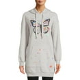thumbnail image 1 of No Boundaries Juniors’ Graphic Tunic Hoodie, 1 of 5