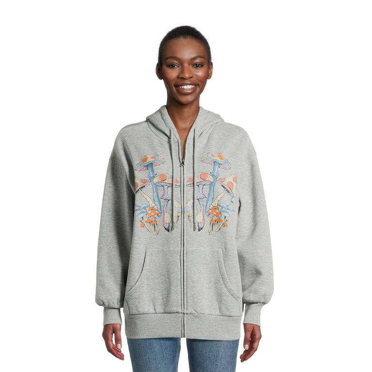 No Boundaries Juniors Graphic Zip Hoodie Sweatshirt, Sizes XS-3XL