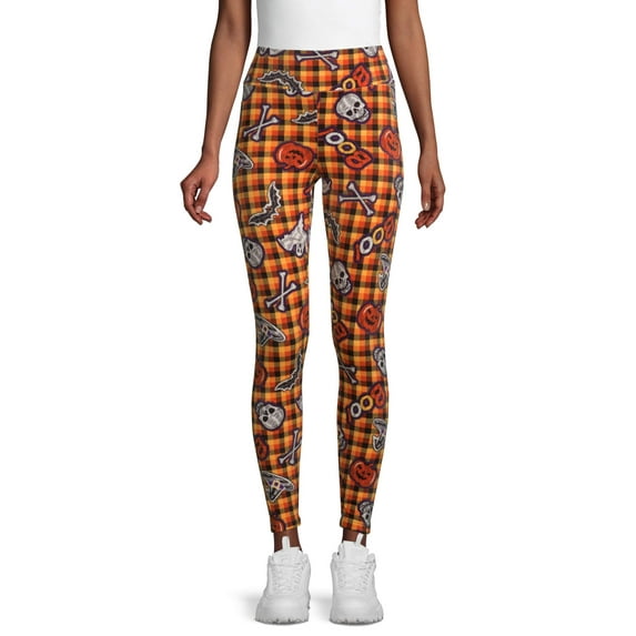 No Boundaries Juniors' Halloween Velour Leggings