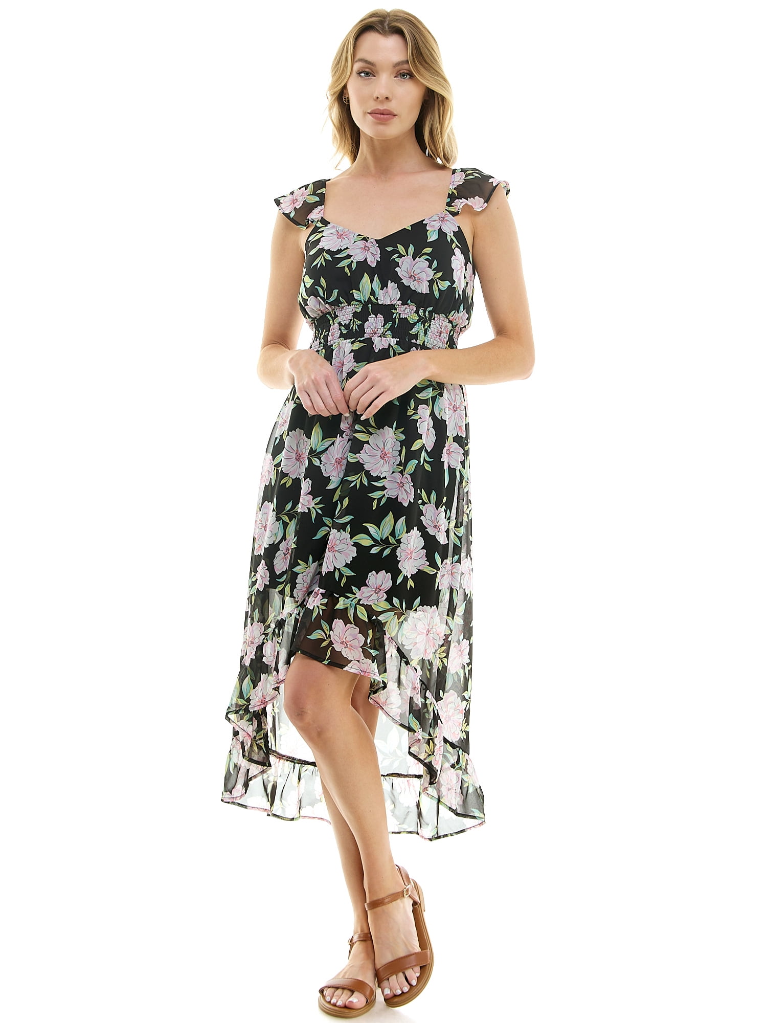 No Boundaries Hi Low Dress, Women's and Women's Plus - Walmart.com