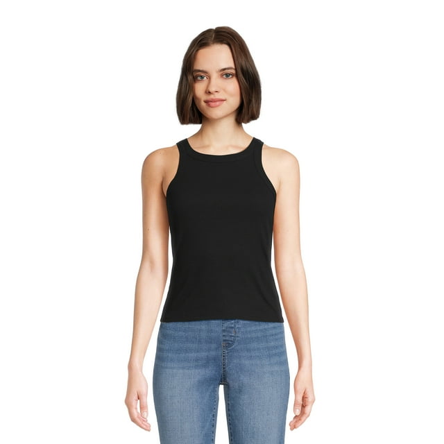 No Boundaries Juniors High Neck Tank Top, Sizes XS3XL