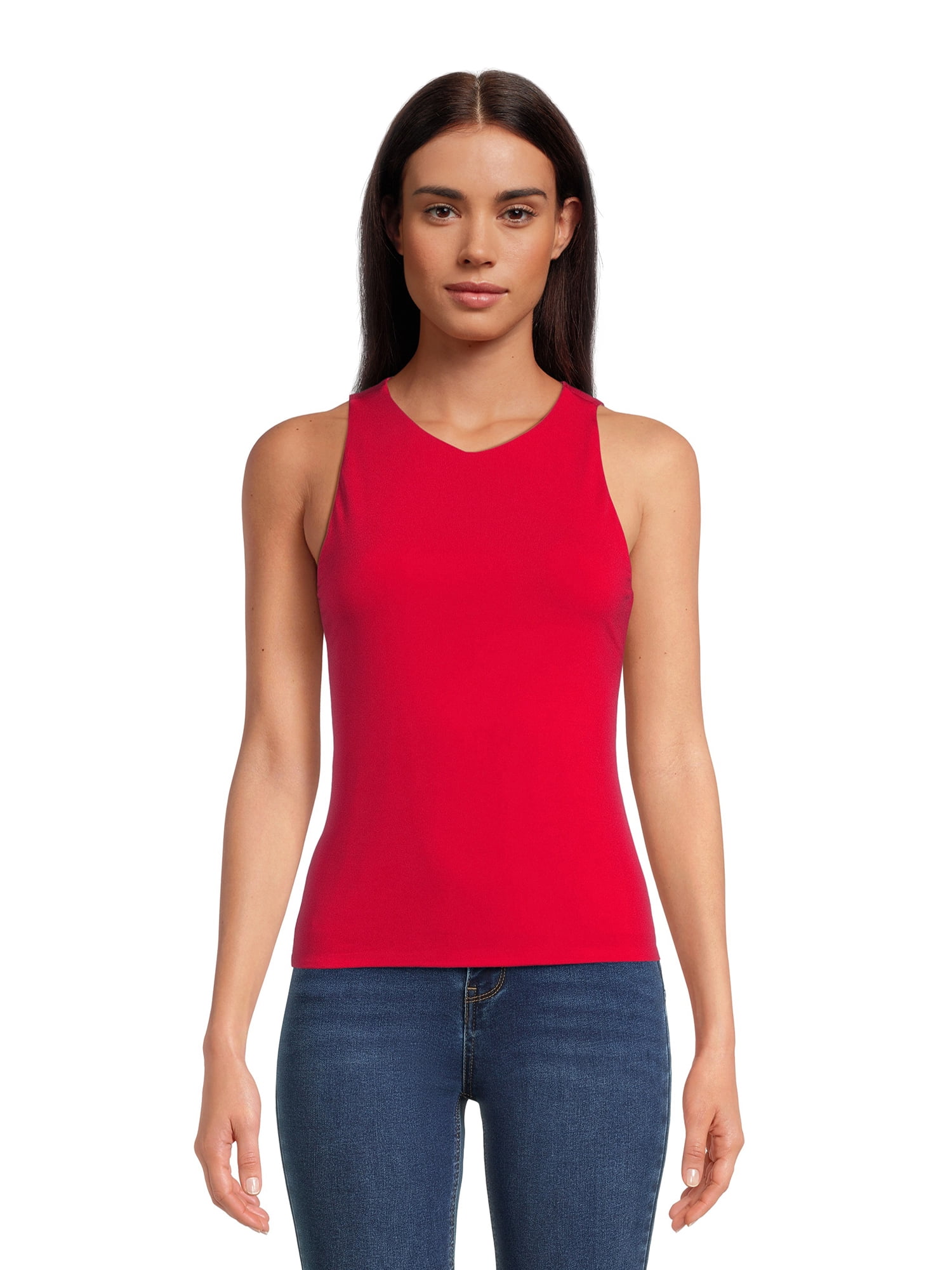 No Boundaries Juniors High Neck Tank Top, Sizes XS3XL