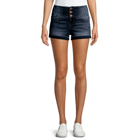 No Boundaries Juniors' High-Rise Corset Shorts
