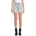thumbnail image 1 of No Boundaries Juniors' High Rise Denim Shorts, 1 of 5