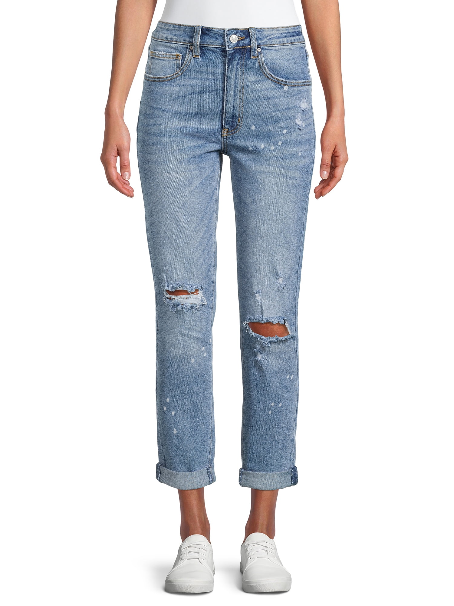 No Boundaries Juniors Button Fly Destructed Skinny Jeans 
