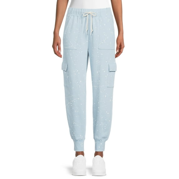 No Boundaries Juniors’ High Rise French Terry Cargo Joggers