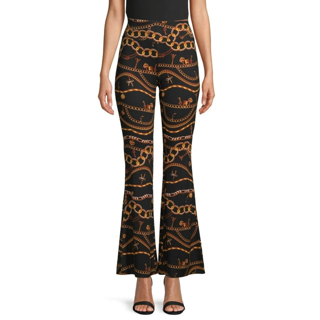 No Boundaries Juniors' High Rise Knit Flare Pants - Walmart.com