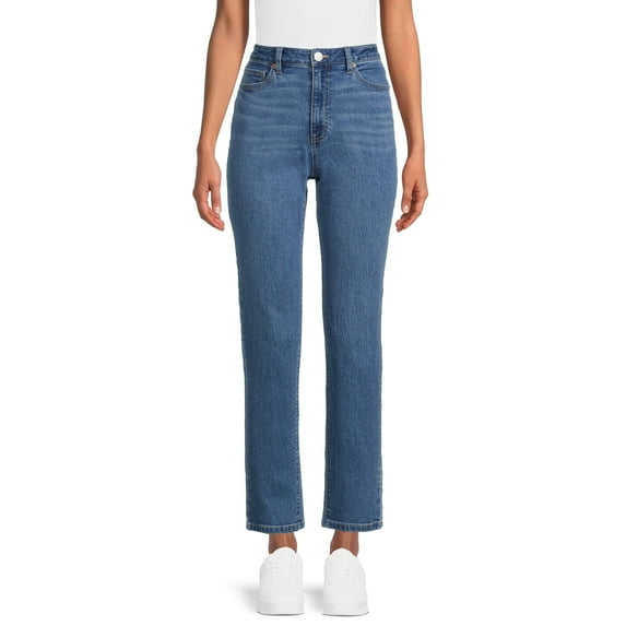 No Boundaries Juniors High Rise Mom Jeans, 27" Inseam, Sizes 1-21