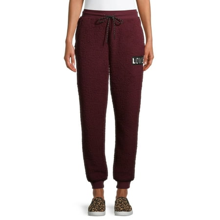 No Boundaries Juniors' High Rise Plush Joggers