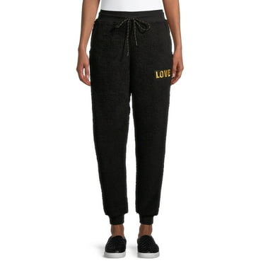 No Boundaries Juniors' High Rise Plush Joggers