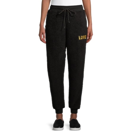 No Boundaries Juniors' High Rise Plush Joggers