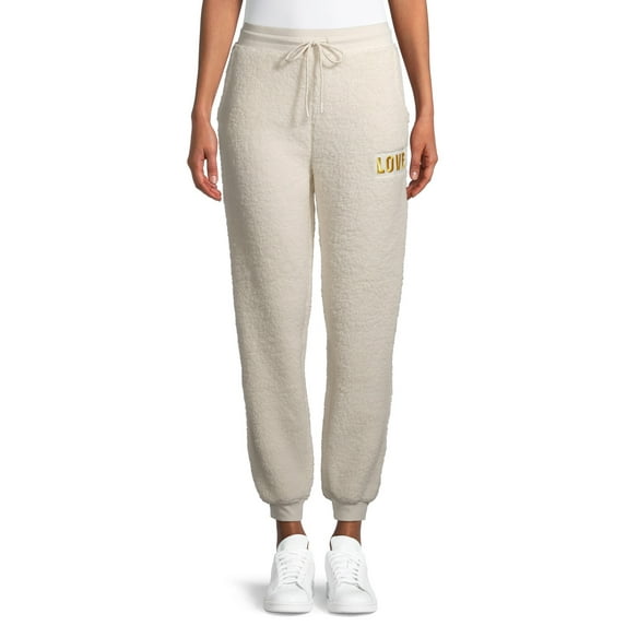 No Boundaries Juniors' High Rise Plush Joggers