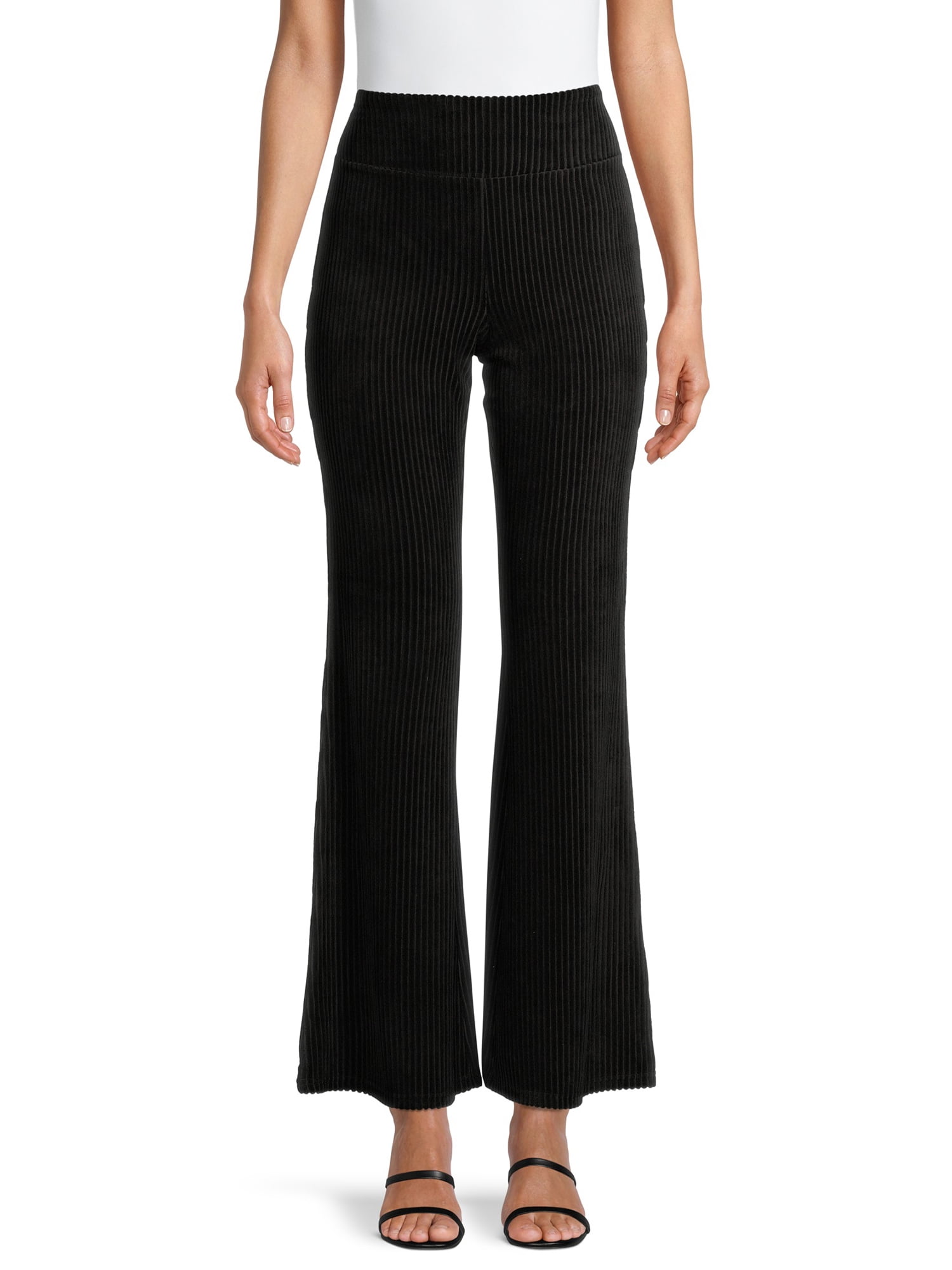 No Boundaries Juniors' High Rise Pull-On Stretch Cord Flare Pants