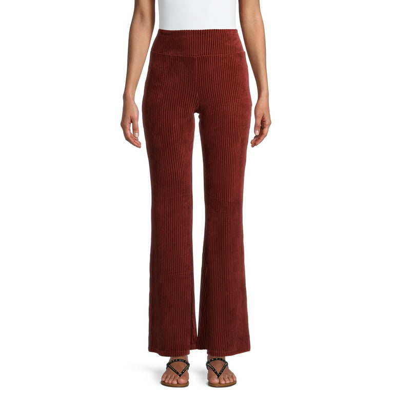 No Boundaries Juniors' High Rise Pull-On Stretch Cord Flare Pants 