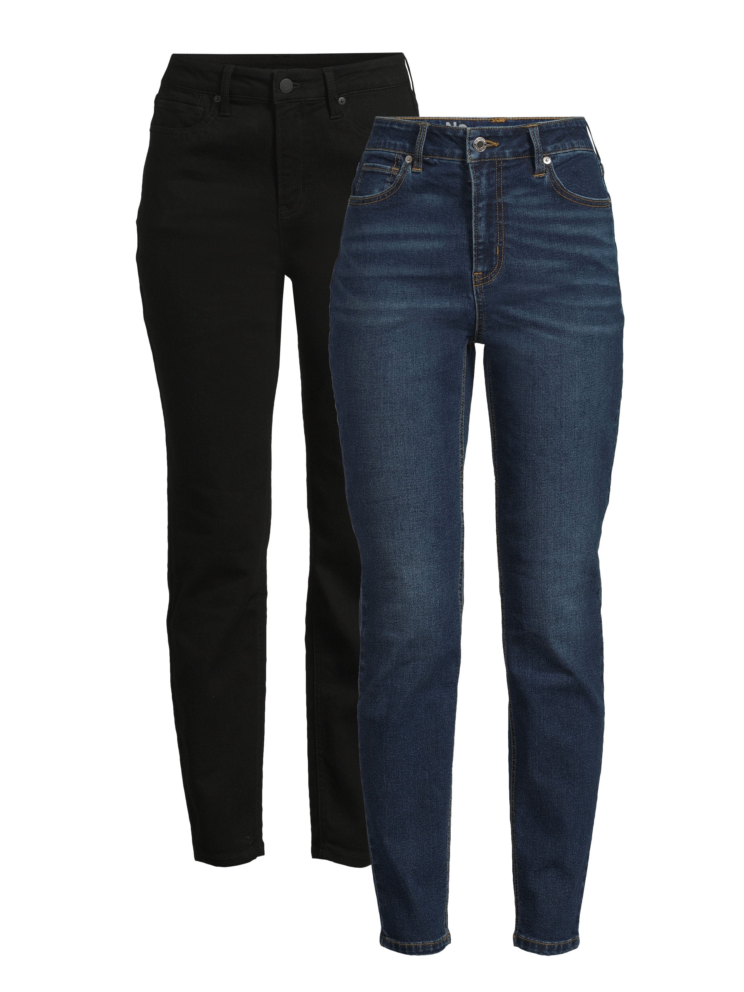 No Boundaries High Rise Skinny Jeans, 28.5” Inseam, 1 or 2-Pack, Women’s and Women's Plus No Boundaries High Rise Skinny Jeans, 28.5” Inseam, 1 or 2-Pack, Women’s and Women's Plus