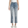 thumbnail image 1 of No Boundaries Juniors' High Rise Slim Straight Cropped Jeans, 1 of 5