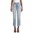 thumbnail image 1 of No Boundaries Juniors' High Rise Slim Straight Cropped Jeans, 1 of 5