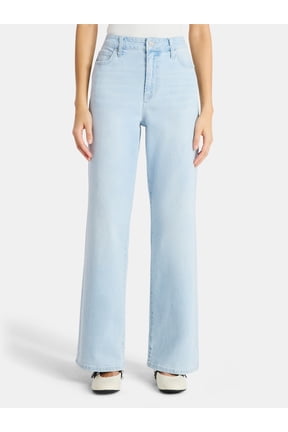 High Rise Baggy Wide Leg Jeans, 32" Inseam, Women's and Women's Plus Sizes XXS-4X