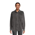 thumbnail image 1 of No Boundaries Juniors' Knit Shacket with Long Sleeves, Sizes XS-XXXL, 1 of 5