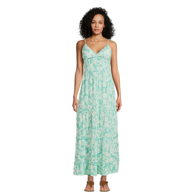 No Boundaries Knot Front Maxi Dress - Plus Size - Walmart.com