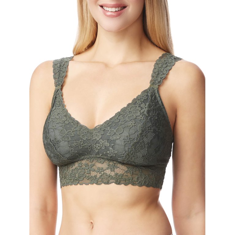 Woman's No Boundaries Neon Green Lace Convertible Bralette size S