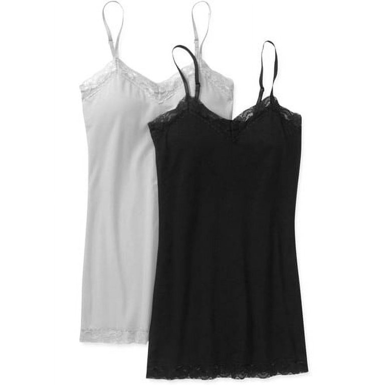 No Boundaries Juniors' Lace Trim Cami, 2-Pack