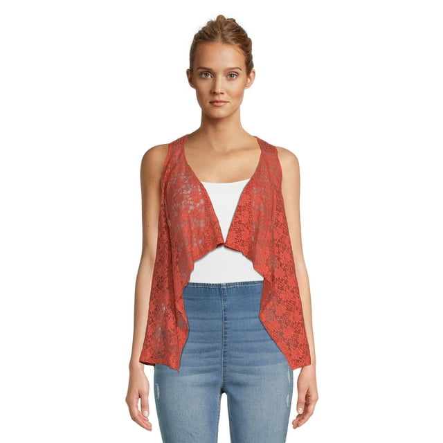 No Boundaries Juniors’ Lace Vest, Sizes XSXXXL