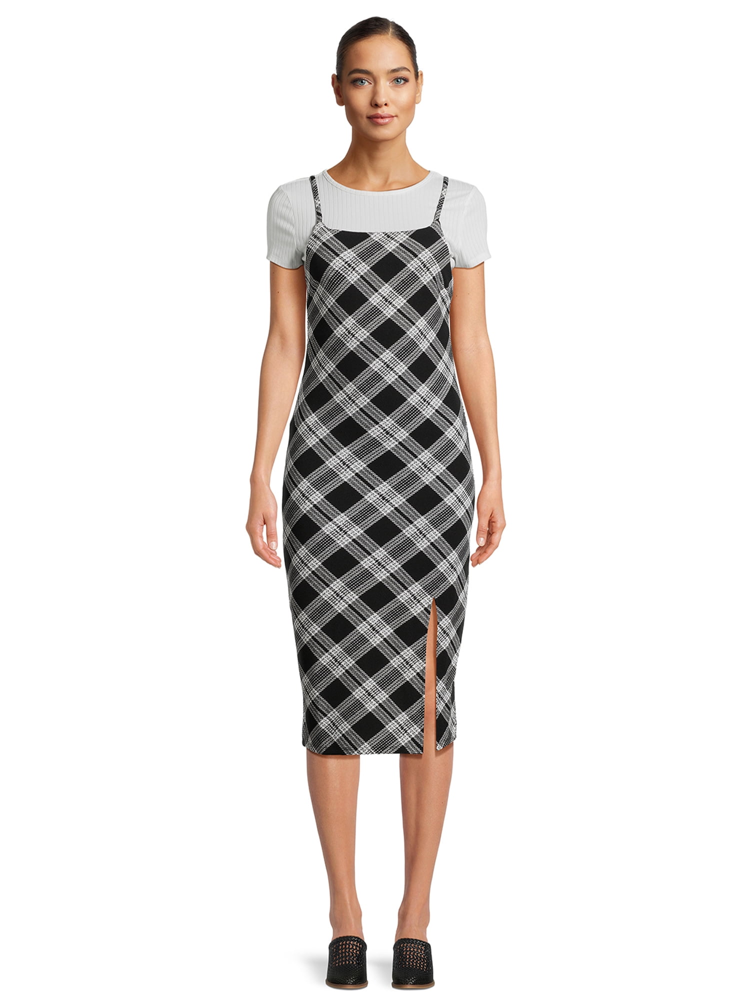 No Boundaries Juniors’ Layered Tee and Dress Set, 2Piece, Sizes XS3XL