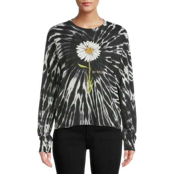 No Boundaries Juniors' Long Sleeve Tie Dye T-Shirt