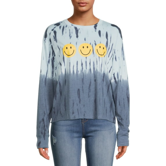 No Boundaries Juniors' Long Sleeve Tie Dye T-Shirt