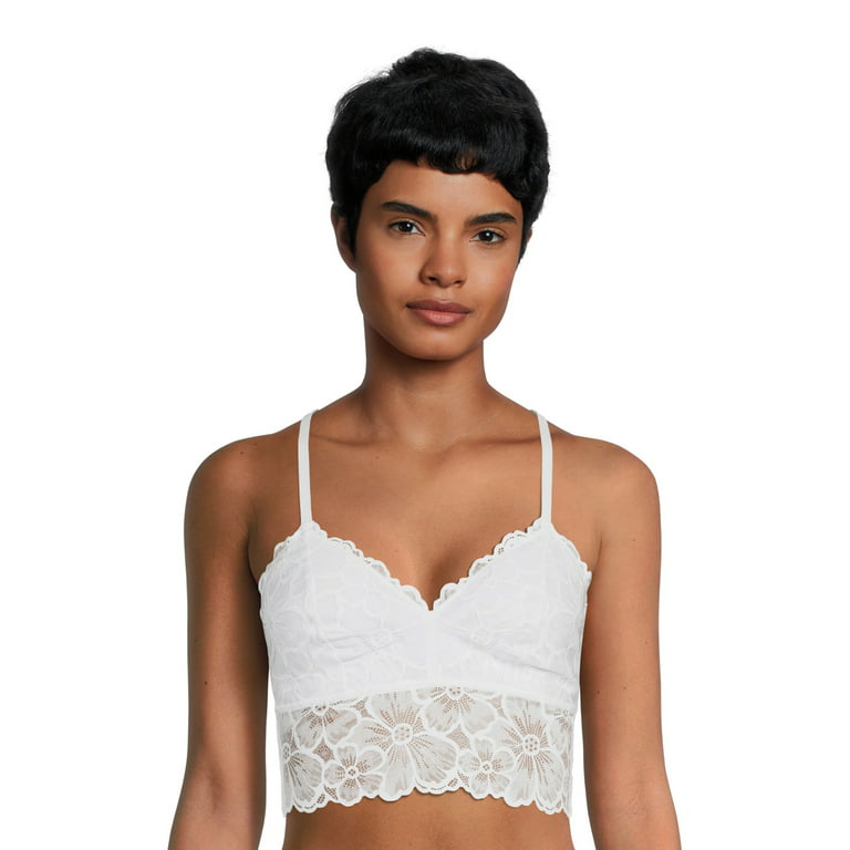 No Boundaries Junior's All Over Floral Lace Push Up Bra, Sizes up to 40DD 