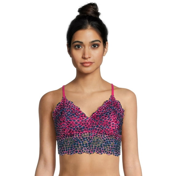 No Boundaries Juniors' Longline Floral Lace Bralette, Sizes S-XXXL