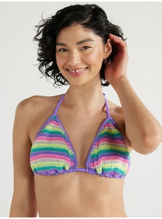 No Boundaries Juniors’ Terry Cloth Striped Underwire Bikini Top, Sizes XS-XL