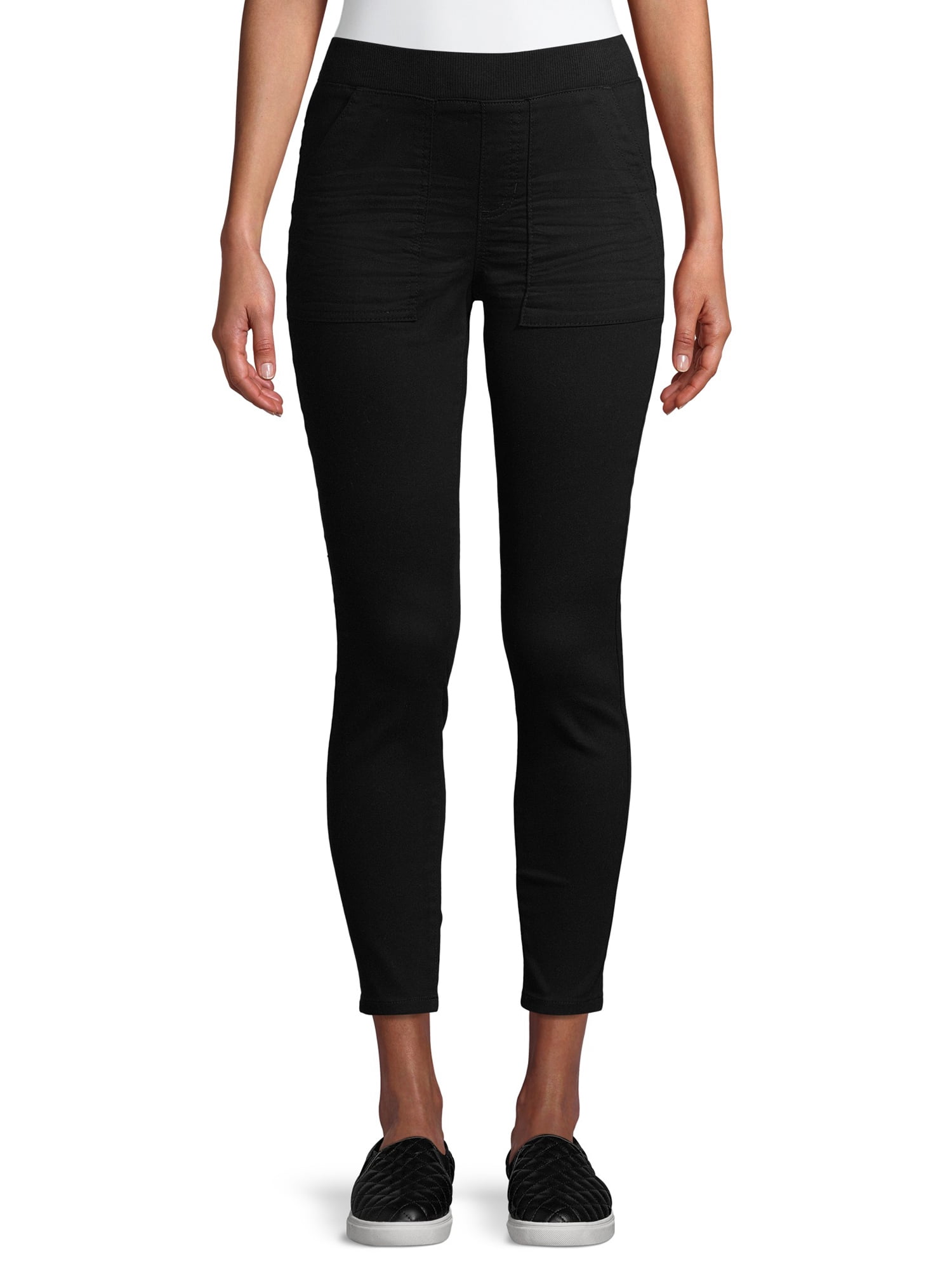 No Boundaries Juniors' Mid Rise Pull-On Jeggings with Rib Waistband ...
